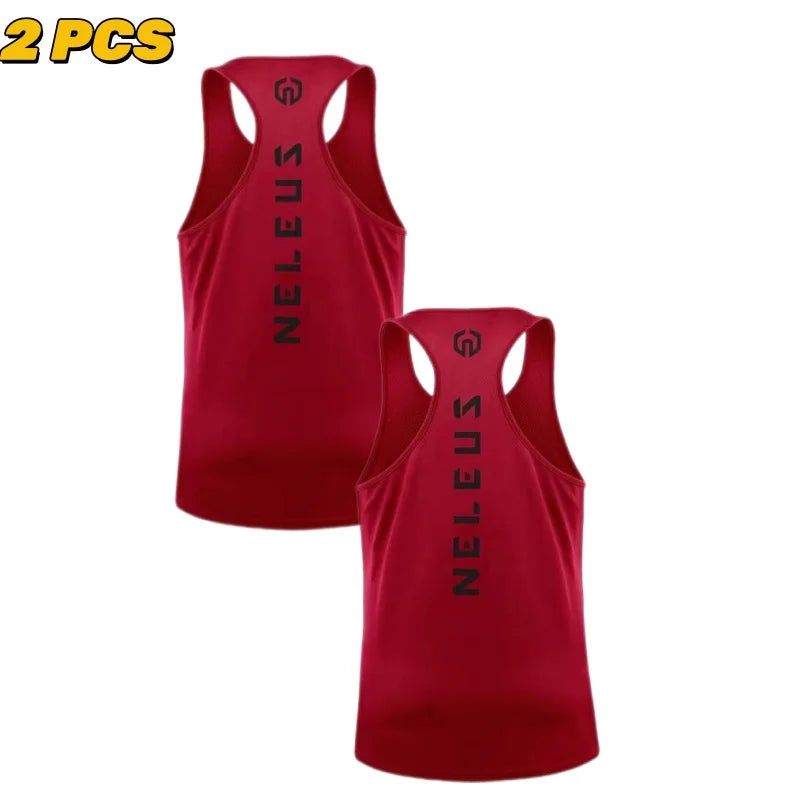 2PCS Adult Men Women Running Outdoor Shirts Tight Gym Tank Top Fitness Sleeveless T-shirts Sport Exercise Basketball Vest Clothe