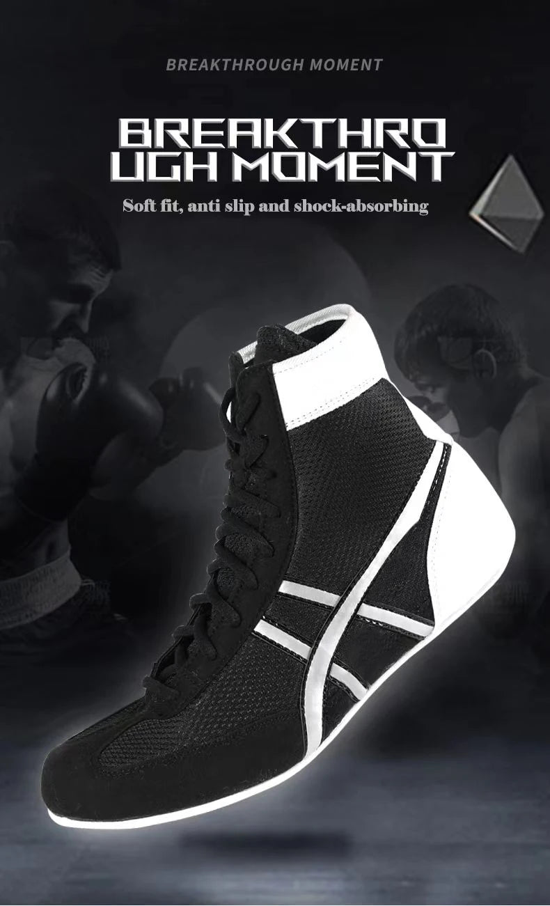 Professional Unisex Boxing Shoes Breathable Wear-Resistant Non-Slip Wrestling Shoes Fighting Sneakers Gym Training Footwear