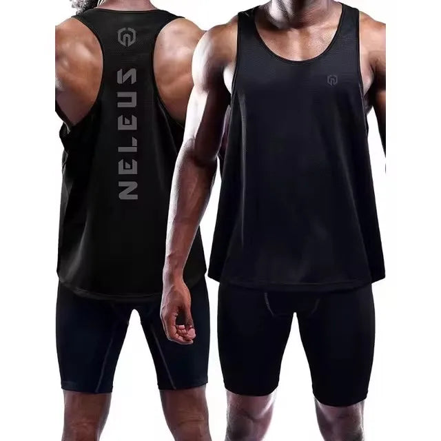 2PCS Adult Men Women Running Outdoor Shirts Tight Gym Tank Top Fitness Sleeveless T-shirts Sport Exercise Basketball Vest Clothe