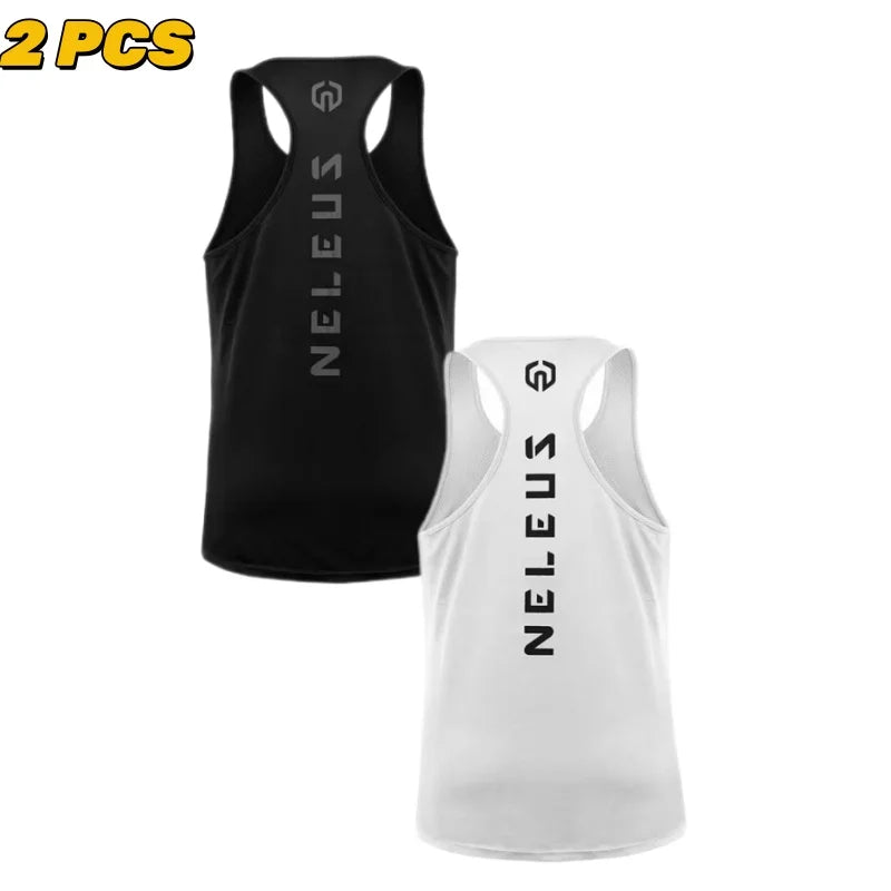 2PCS Adult Men Women Running Outdoor Shirts Tight Gym Tank Top Fitness Sleeveless T-shirts Sport Exercise Basketball Vest Clothe