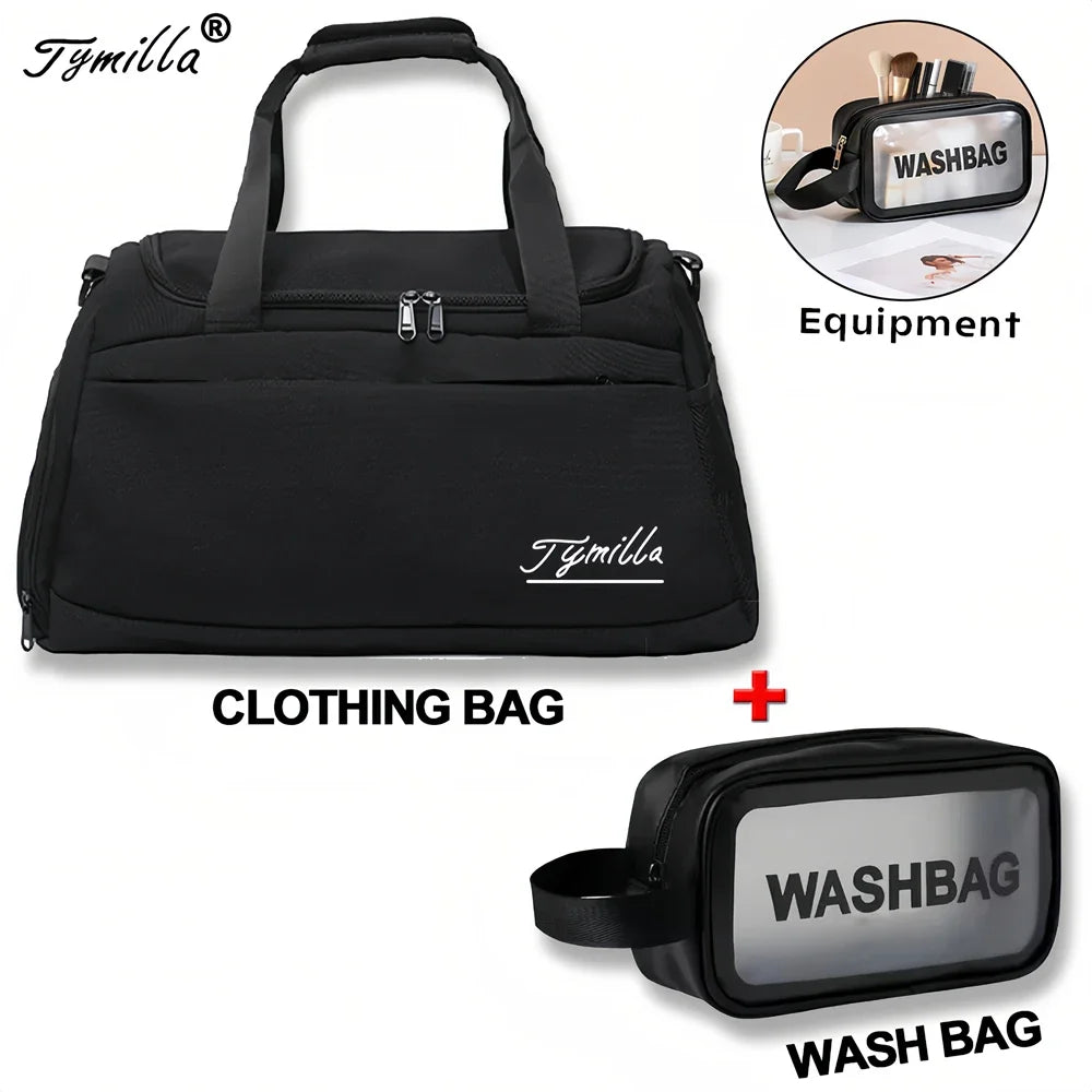 Tymilla Brand,31L Clothing Bag+Wash Bag,Lightweight,Short-distance,Duffle Storage,Messenger Bag,Sports Gym Bag,Golf Bag,Yoga Bag
