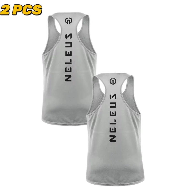 2PCS Adult Men Women Running Outdoor Shirts Tight Gym Tank Top Fitness Sleeveless T-shirts Sport Exercise Basketball Vest Clothe