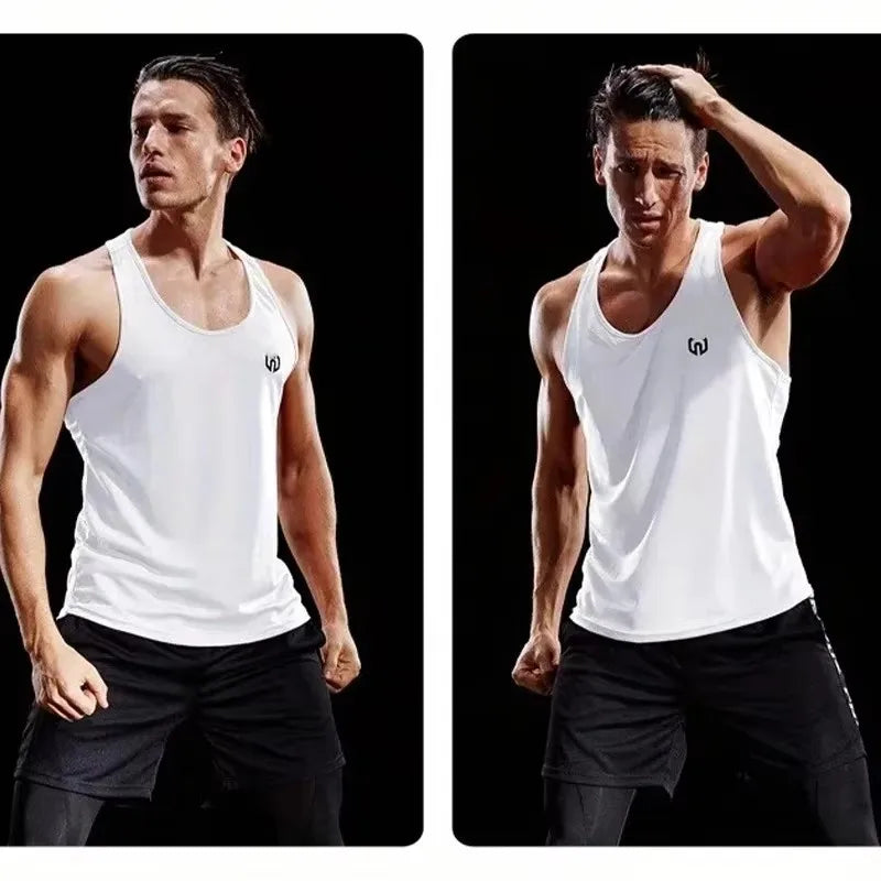 2PCS Adult Men Women Running Outdoor Shirts Tight Gym Tank Top Fitness Sleeveless T-shirts Sport Exercise Basketball Vest Clothe