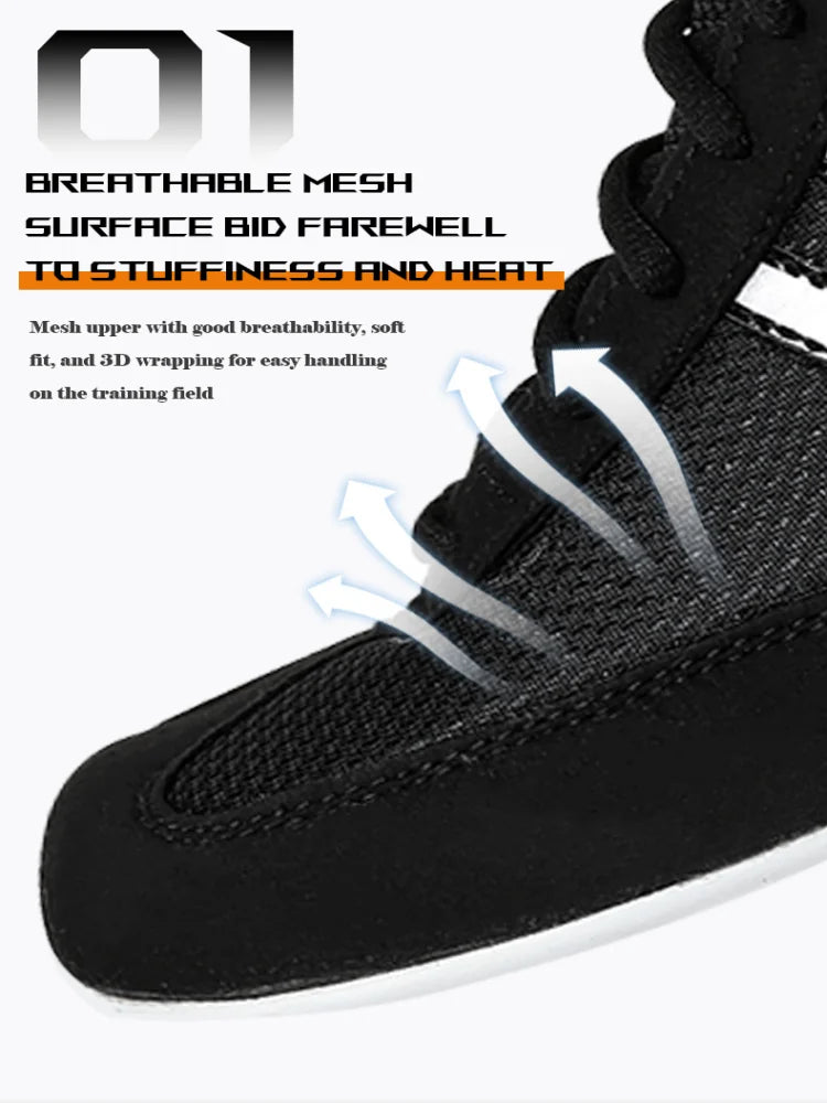 Professional Unisex Boxing Shoes Breathable Wear-Resistant Non-Slip Wrestling Shoes Fighting Sneakers Gym Training Footwear