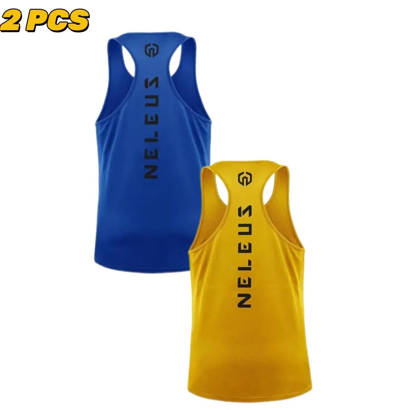 2PCS Adult Men Women Running Outdoor Shirts Tight Gym Tank Top Fitness Sleeveless T-shirts Sport Exercise Basketball Vest Clothe
