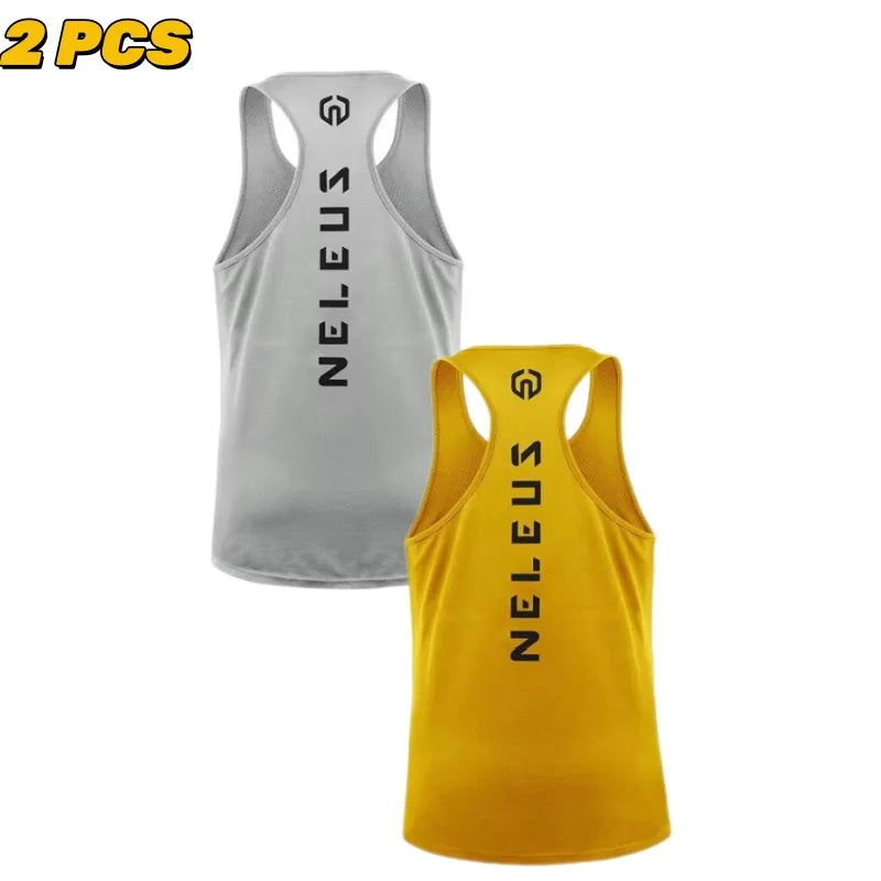 2PCS Adult Men Women Running Outdoor Shirts Tight Gym Tank Top Fitness Sleeveless T-shirts Sport Exercise Basketball Vest Clothe