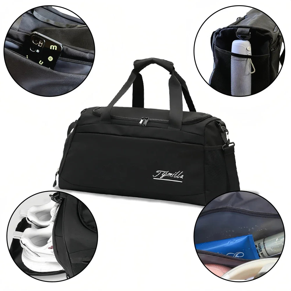 Tymilla Brand,31L Clothing Bag+Wash Bag,Lightweight,Short-distance,Duffle Storage,Messenger Bag,Sports Gym Bag,Golf Bag,Yoga Bag