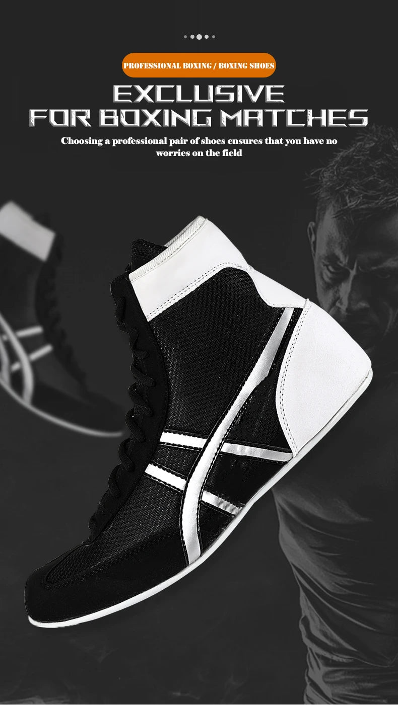 Professional Unisex Boxing Shoes Breathable Wear-Resistant Non-Slip Wrestling Shoes Fighting Sneakers Gym Training Footwear
