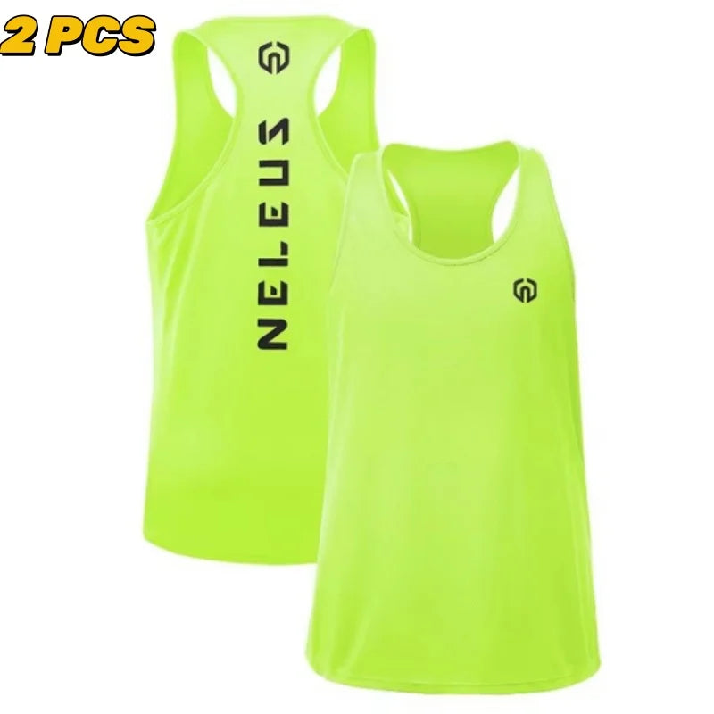 2PCS Adult Men Women Running Outdoor Shirts Tight Gym Tank Top Fitness Sleeveless T-shirts Sport Exercise Basketball Vest Clothe