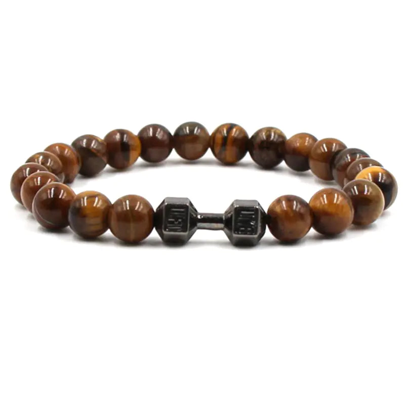 Three-Color Tigereye Sports Dumbbell Bracelet