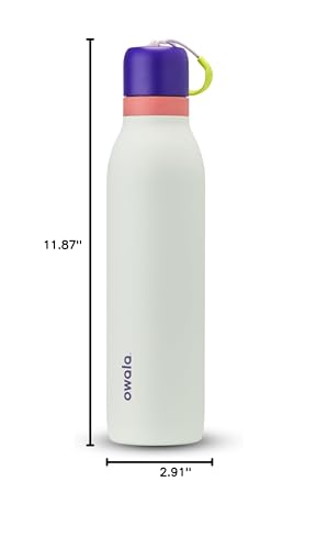Owala FreeSip Twist Insulated Stainless Steel Water Bottle with Straw for Sports and Travel, BPA-Free, 24-oz, Purple/Purple (California Grapevine)