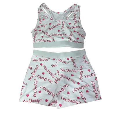 Summer Fashion Digital Print Activewear Set (Two Pieces)