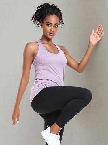 6 or 5 Pack Workout Tank Tops for Women, Athletic Racerback Sports Tank Tops, Compression Sleeveless Dry Fit Shirts