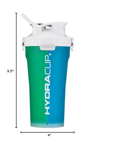 Hydra Cup DualShaker Pro 32 oz Shaker Bottle for Protein Shakes, Shaker Cup w/Handle & Ball Blender Whisks, Dual Mixing Shaker Bottle with Storage, 2 in 1, for Travel To Go, BPA Free (White)