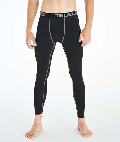 TELALEO 5 Pack Men's Compression Pants for Workout, Running,Basketball,Football-Sports Baselayer Leggings