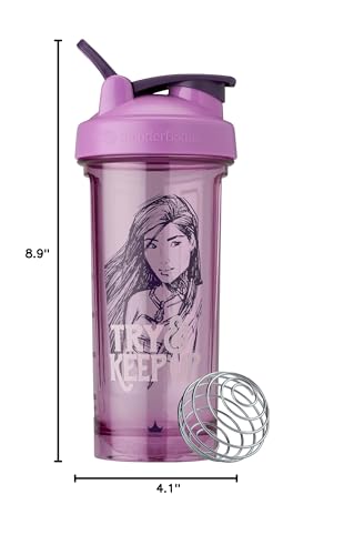 BlenderBottle Disney Princess Shaker Bottle Pro Series, Perfect for Protein Shakes and Pre Workout, 28-Ounce, Belle