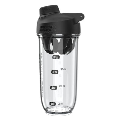 Under Armour UA 24oz Clarity Shaker Bottle Clear/Black OSFA