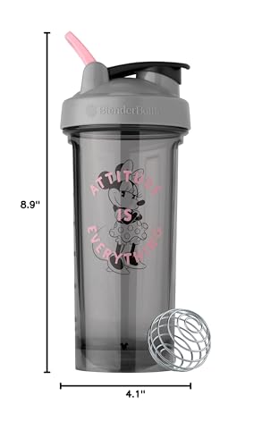 BlenderBottle Disney Princess Shaker Bottle Pro Series, Perfect for Protein Shakes and Pre Workout, 28-Ounce, Belle