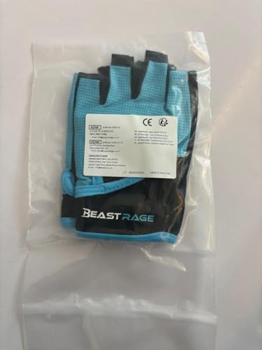 BEAST RAGE Workout Gloves for Men & Women - Fingerless Gym Gloves with Palm Protection, Breathable & Lightweight for Weightlifting, Cycling & Pull Up