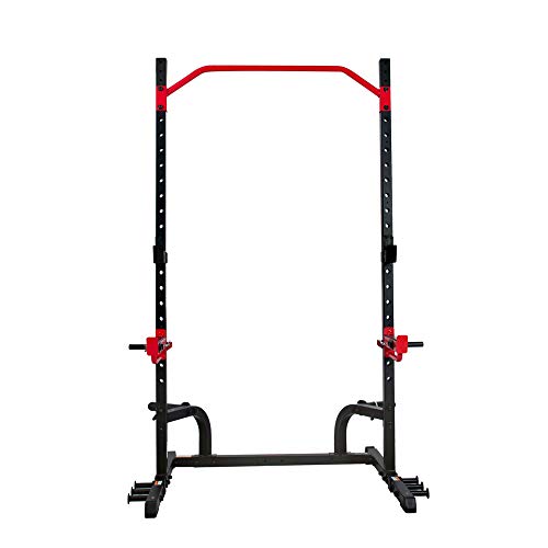 Sunny Health & Fitness Multifunctional Strength Training Home Gym – Complete Workout Equipment with Training Attachments, Optional Squat Stand, Power Rack Cage, Adjustable Incline Bench