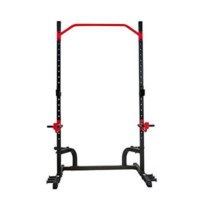 Sunny Health & Fitness Multifunctional Strength Training Home Gym – Complete Workout Equipment with Training Attachments, Optional Squat Stand, Power Rack Cage, Adjustable Incline Bench
