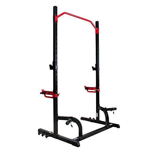 Sunny Health & Fitness Multifunctional Strength Training Home Gym – Complete Workout Equipment with Training Attachments, Optional Squat Stand, Power Rack Cage, Adjustable Incline Bench