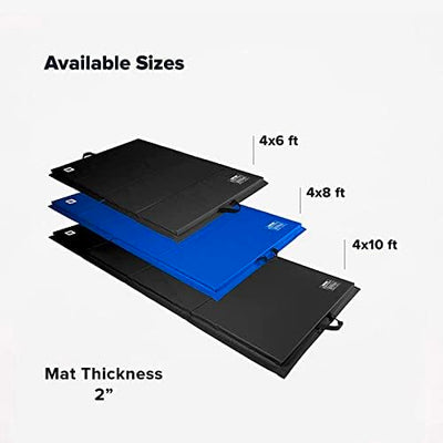 We Sell Mats - 4 ft x 6 ft x 2 - Personal Fitness & Exercise Mat for Home Workout - Lightweight and Folds for Carrying – All Purpose Gym Mat – Thick Mat for Yoga, Pilates, Stretches, Floor Exercises