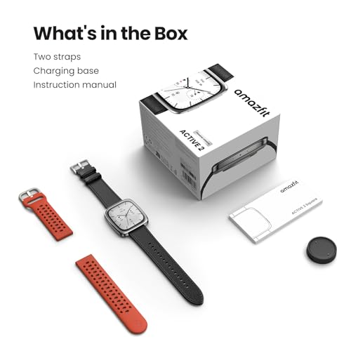 Amazfit Active 2 Sport Smart Watch Fitness Tracker for Android and iPhone, 44mm, 10 Day Battery, Water Resistant, GPS Maps, Sleep Monitor, 160+ Workout Modes, 400 Face Styles, Silicone Strap, Free App