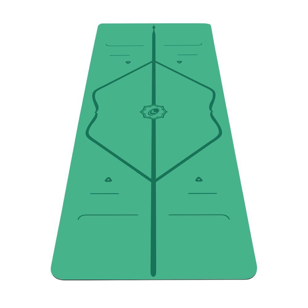 Liforme Original Yoga Mat – Free Yoga Bag Included - Patented Alignment System, Warrior-like Grip, Non-slip, Eco-friendly, sweat-resistant, long, wide, 4.2mm thick mat for comfort