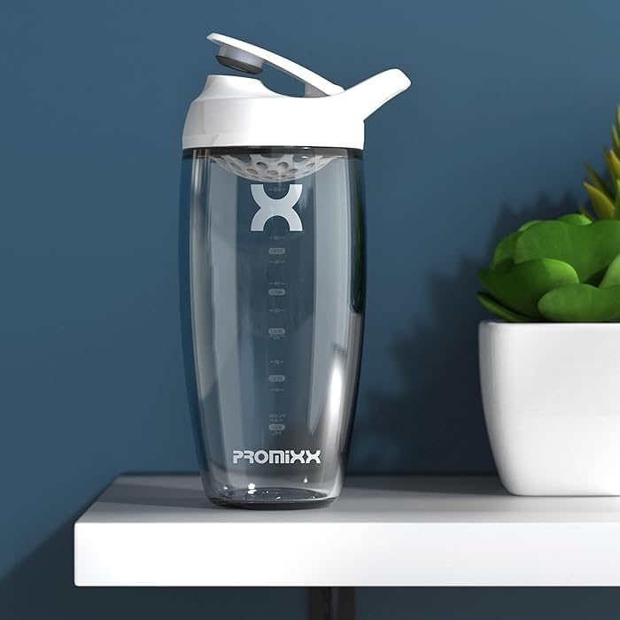 Promixx Pursuit Protein Shaker Bottle (24 oz) – Silent No-Ball Mixer, Leak-Proof Lid, BPA/BPS & Phthalate-Free ECOZEN – Easy-Clean Shaker Cup for Protein Shakes, Pre & Post-Workout Smoothies