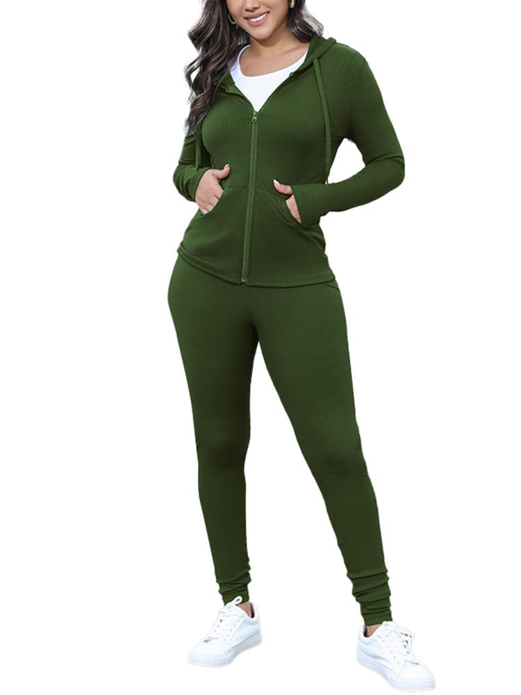Nimsruc Two Piece Outfits for Women Casual Bodycon Sweatsuits