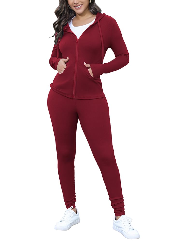 Nimsruc Two Piece Outfits for Women Casual Bodycon Sweatsuits