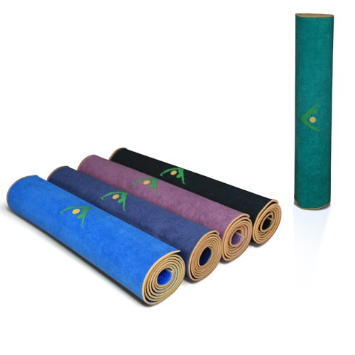 AURORAE Synergy 2in1 Hot Yoga Mat with integrated Non Slip Microfiber Towel. No Slipping No Bunching/Odor Patent Protected, Machine Washable
