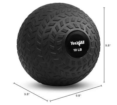 Yes4All Upgraded Fitness Slam Medicine Ball 10lbs for Strength, Power Workout | Exercise, Workout Ball | Orange Beast
