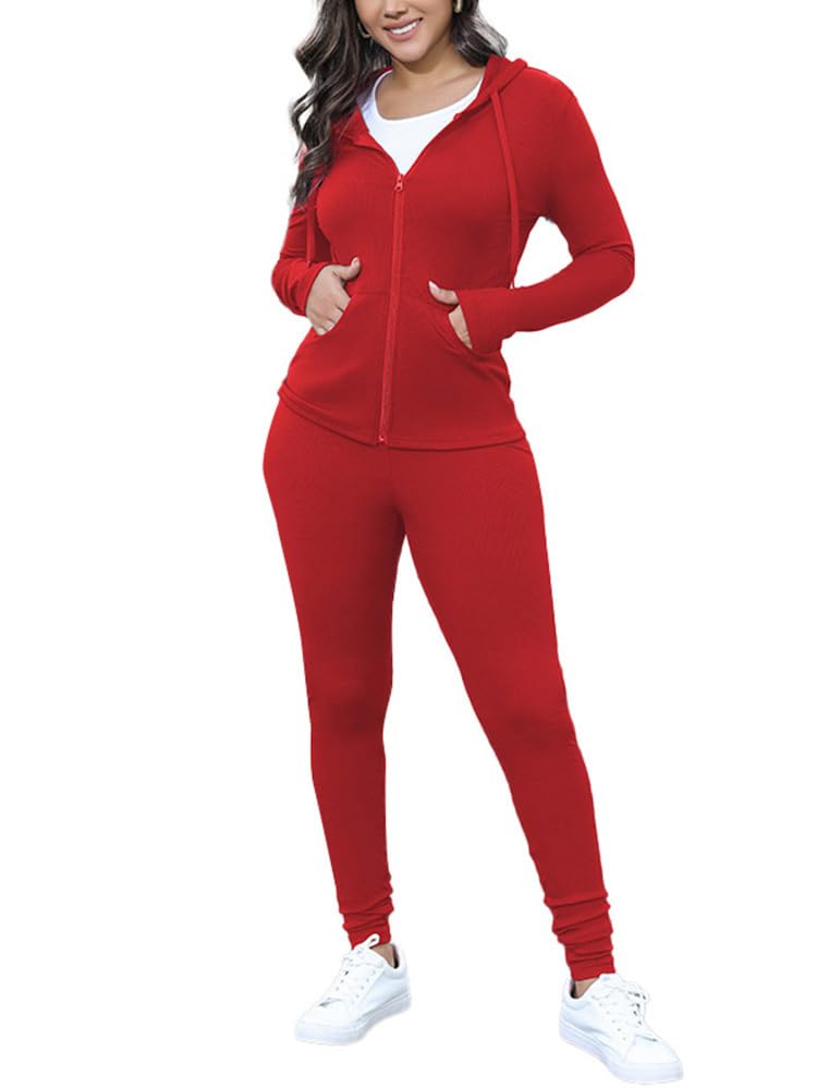 Nimsruc Two Piece Outfits for Women Casual Bodycon Sweatsuits