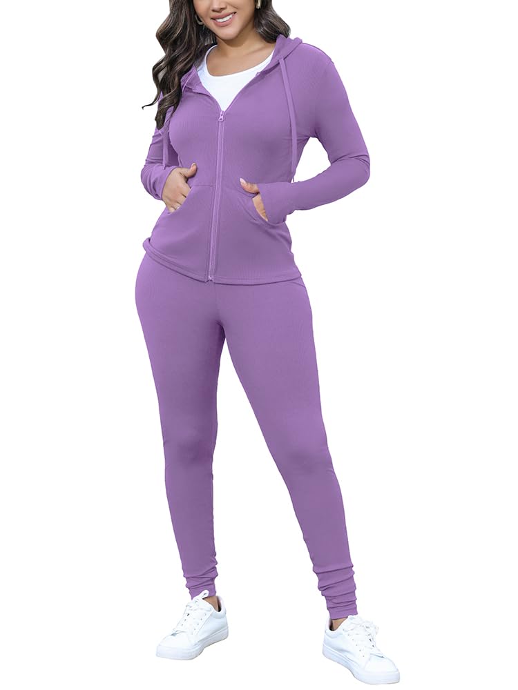 Nimsruc Two Piece Outfits for Women Casual Bodycon Sweatsuits