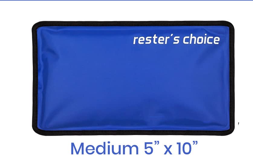 Rester's Choice Gel Cold & Hot Packs (2-Piece Set) Medium 5x10 in. Reusable Warm or Ice Packs for Injuries, Hip, Shoulder, Knee, Back Pain – Hot & Cold Compress for Swelling, Bruises, Surgery