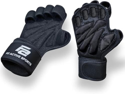 Fit Active Sports New Ventilated Weight Lifting Workout Gloves with Built-in Wrist Wraps for Men and Women - Great for Gym Fitness, Cross Training, Hand Support & Weightlifting.