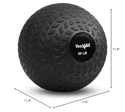 Yes4All Upgraded Fitness Slam Medicine Ball 10lbs for Strength, Power Workout | Exercise, Workout Ball | Orange Beast