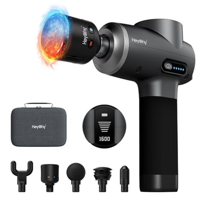 Percussion Massage Gun Deep Tissue with Heat and Cold, Portable Handheld Muscle Massager, Percussion Back Body Masajeador 12mm Amplitude for Athletes, Runner, Gifts for Men Women