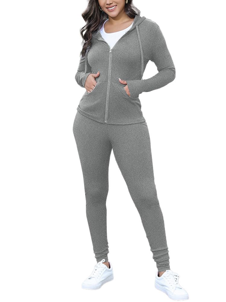 Nimsruc Two Piece Outfits for Women Casual Bodycon Sweatsuits