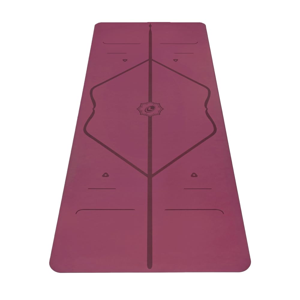 Liforme Original Yoga Mat – Free Yoga Bag Included - Patented Alignment System, Warrior-like Grip, Non-slip, Eco-friendly, sweat-resistant, long, wide, 4.2mm thick mat for comfort