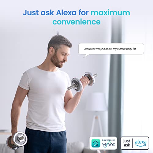 Etekcity Smart Rechargeable Scale for Body Weight, BMI, Fat, Muscle Mass, FSA&HSA Eligible, Digital Bathroom Scale with 13 Metrics, Secret Mode, Bluetooth Connect to Free Apps, Rainbow White