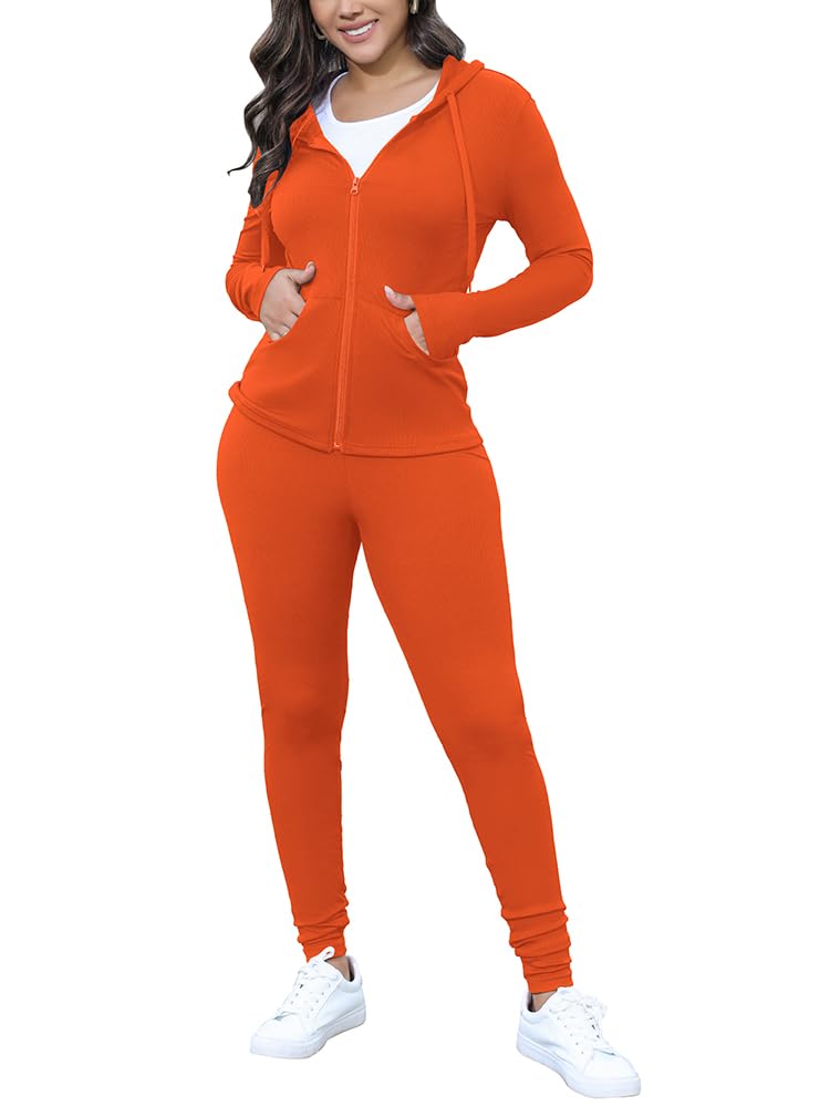 Nimsruc Two Piece Outfits for Women Casual Bodycon Sweatsuits