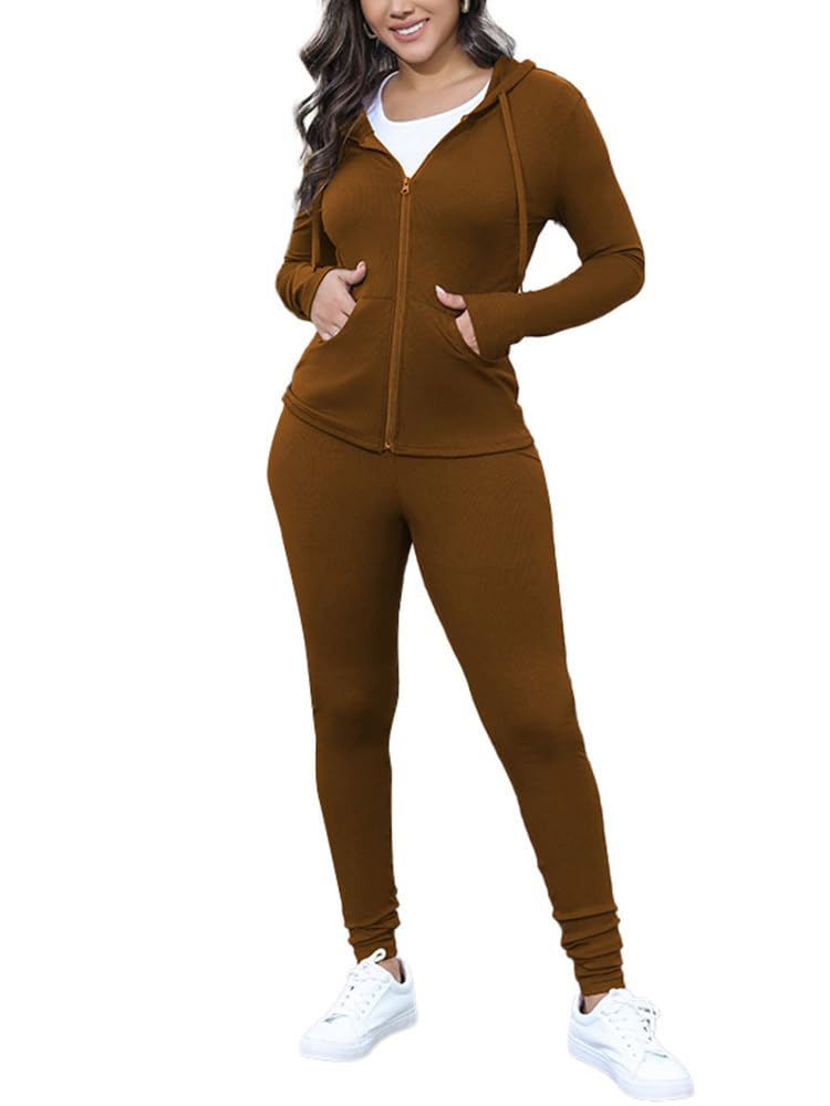 Nimsruc Two Piece Outfits for Women Casual Bodycon Sweatsuits