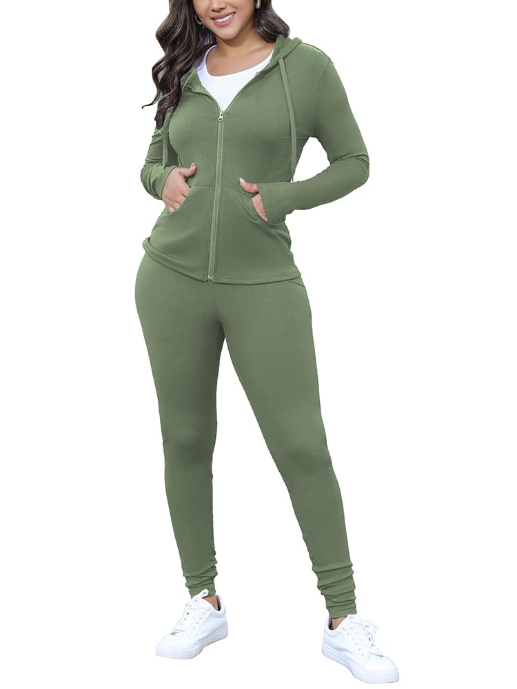 Nimsruc Two Piece Outfits for Women Casual Bodycon Sweatsuits