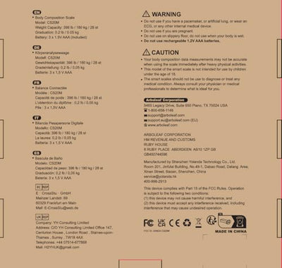 Arboleaf Scale for Body Weight, Smart Scale with BMI, Body Fat, Muscle Mass, 26 Metrics Full Body Composition Analyzer, 8-Electrode High Precision Digital Bathroom Scale, Bluetooth Sync, White