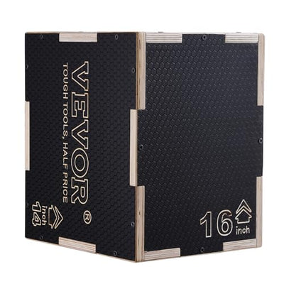 VEVOR 3 in 1 Plyometric Jump Box, Easy-to-Assemble Wood Plyo Box for Jumping Trainers, Home Gym Training and Conditioning
