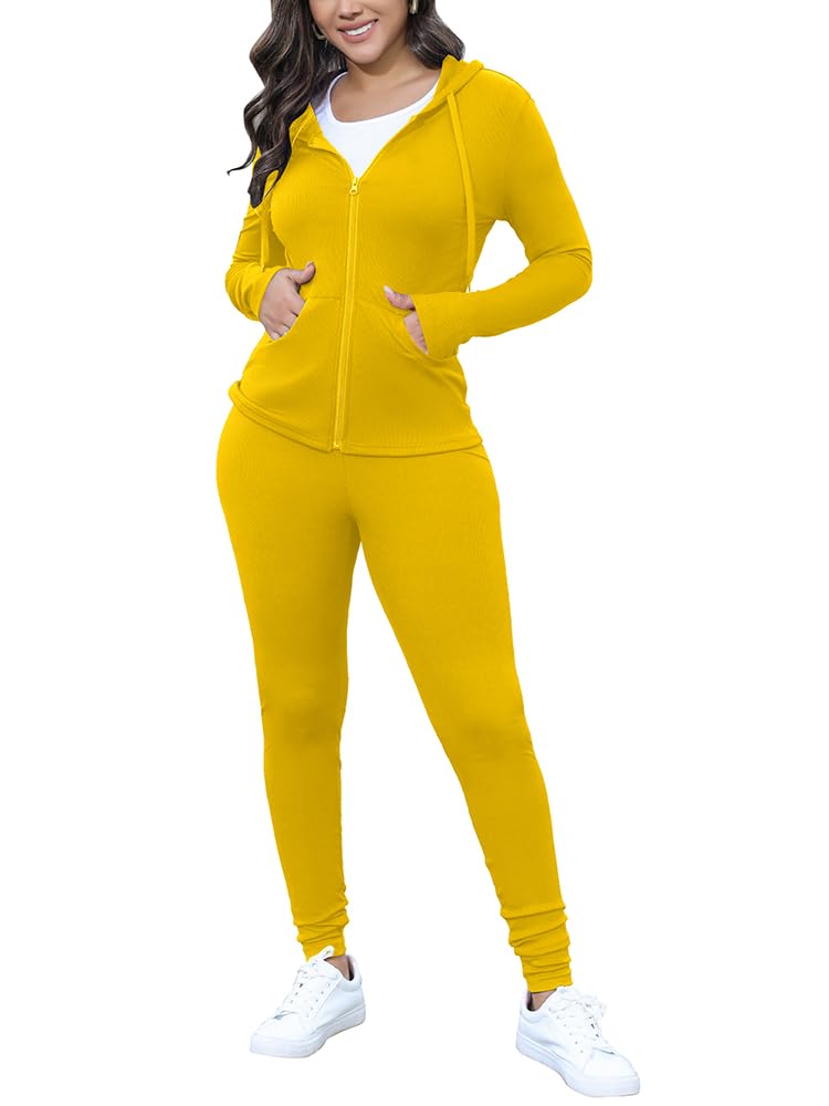 Nimsruc Two Piece Outfits for Women Casual Bodycon Sweatsuits