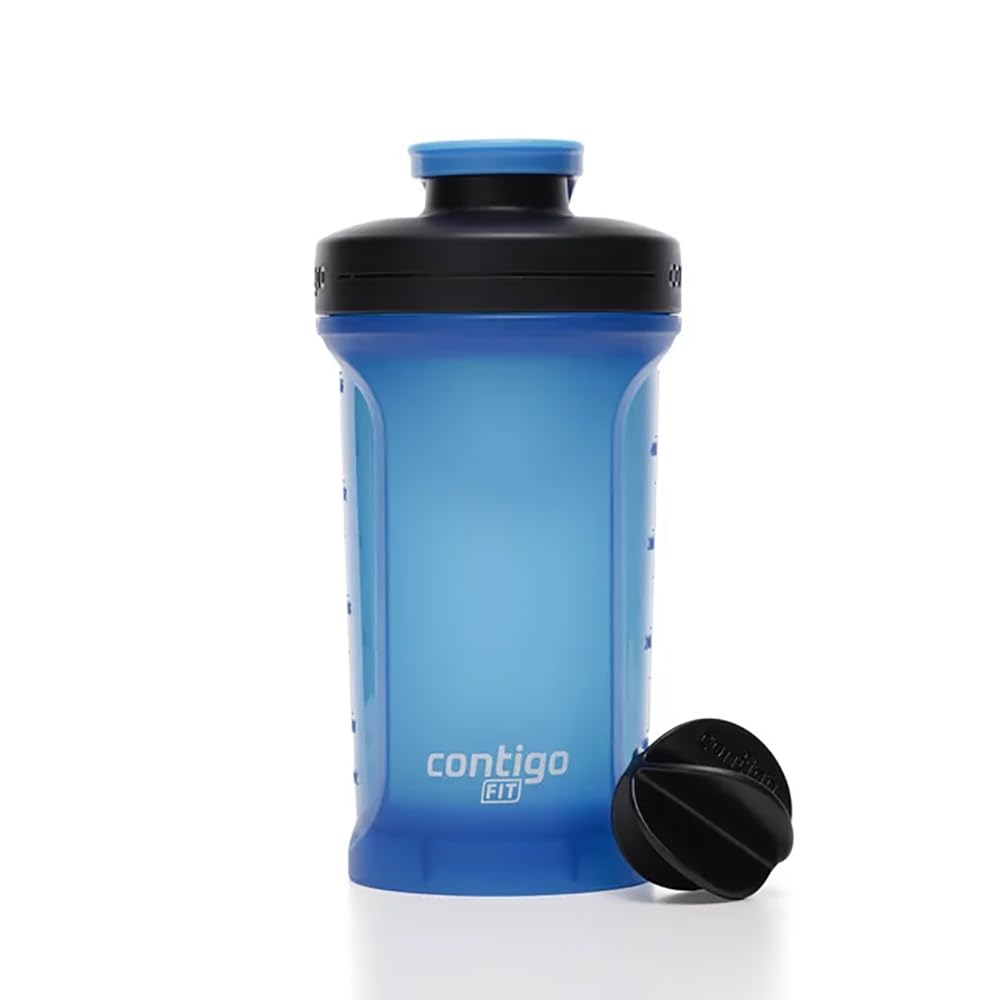 Contigo 20 oz. Fit Shake & Go 2.0 Plastic Shaker Bottle - Blue Poppy